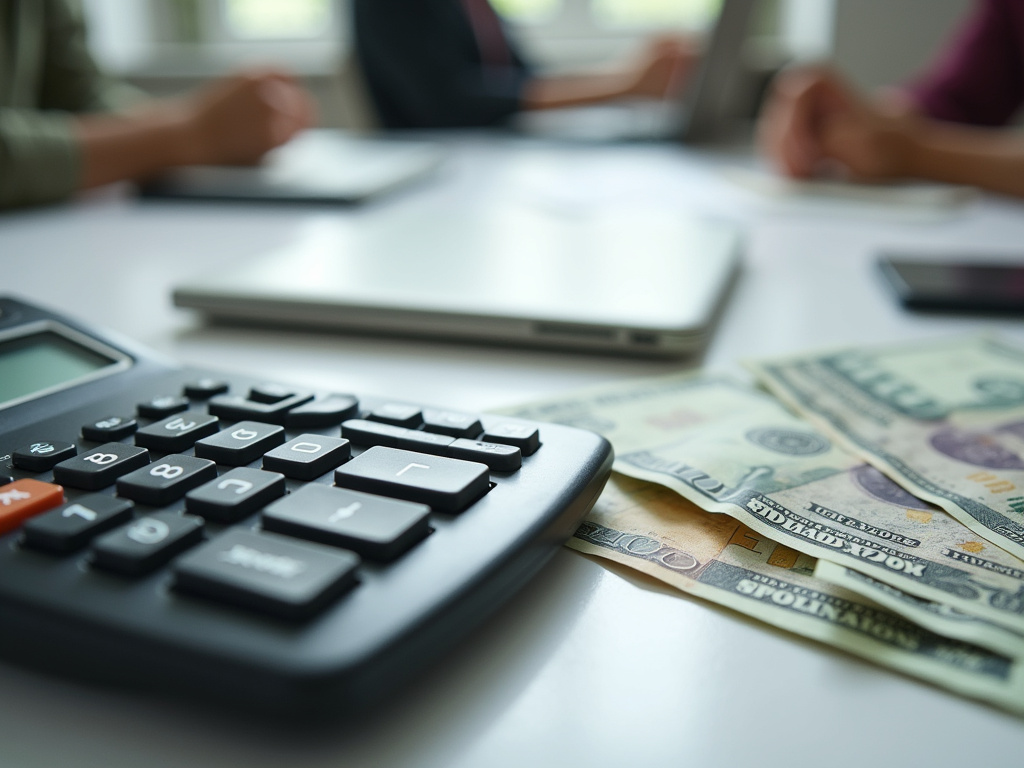 Calculator and bills — Wisconsin title loans