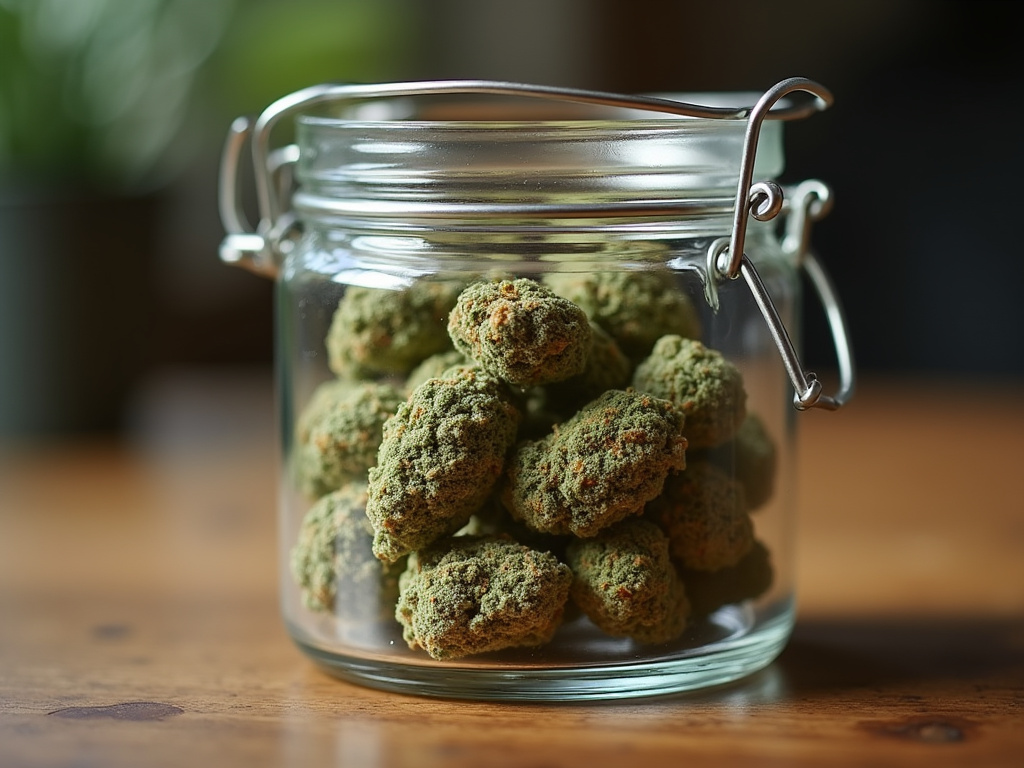 Cannabis buds jar — cannabis dispensary Maine
