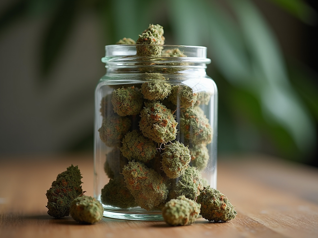 Cannabis buds jar — cannabis dispensary Maine