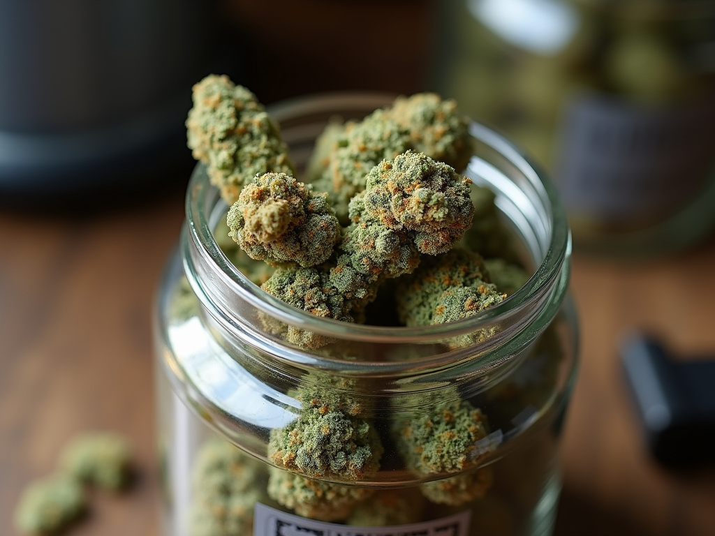 Cannabis buds jar — cannabis dispensary Maine