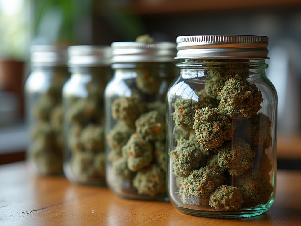 Cannabis jars — cannabis dispensary Bradley Maine