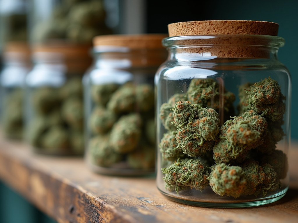 Cannabis jars — cannabis dispensary Bradley Maine