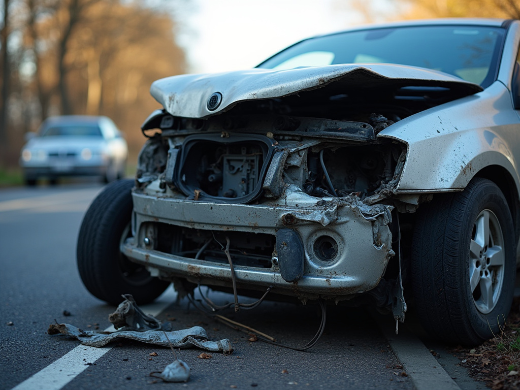 Car crash wreckage — accident lawyer phoenix