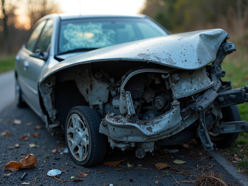 Car crash wreckage — accident lawyer phoenix