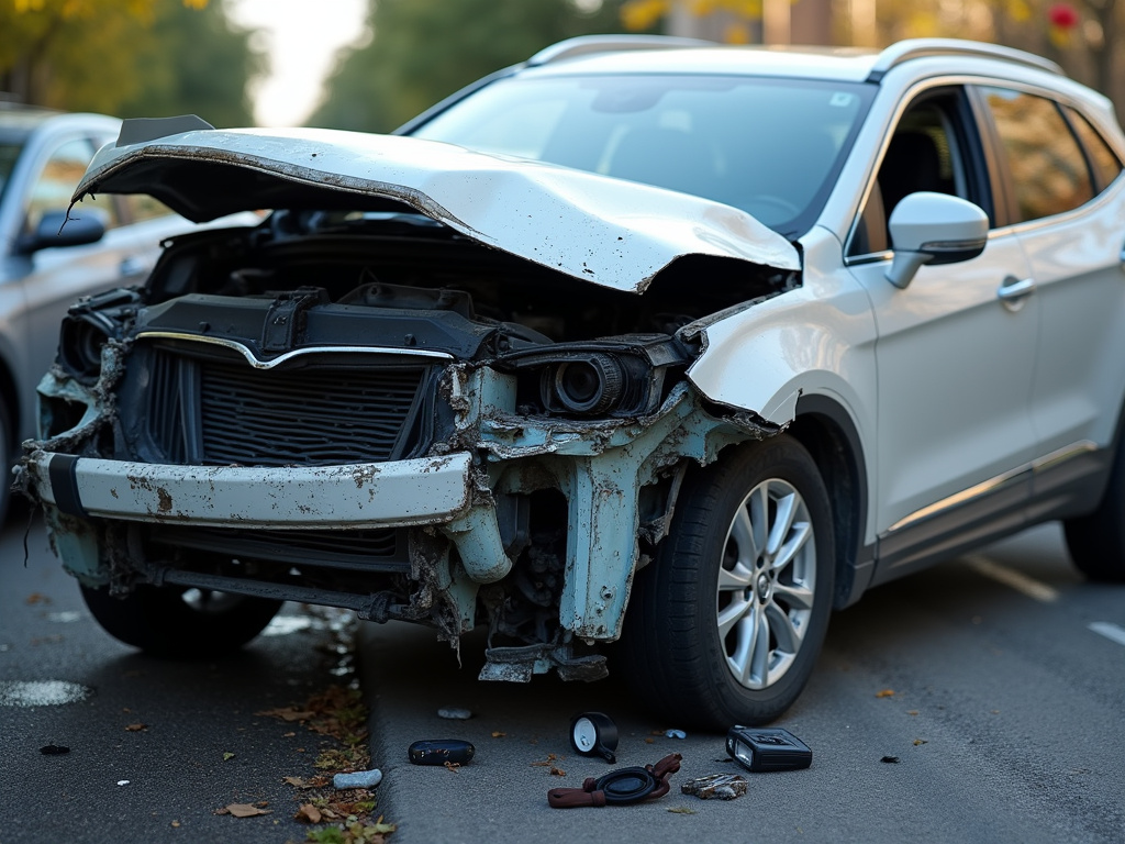 Car crash wreckage — accident lawyer phoenix