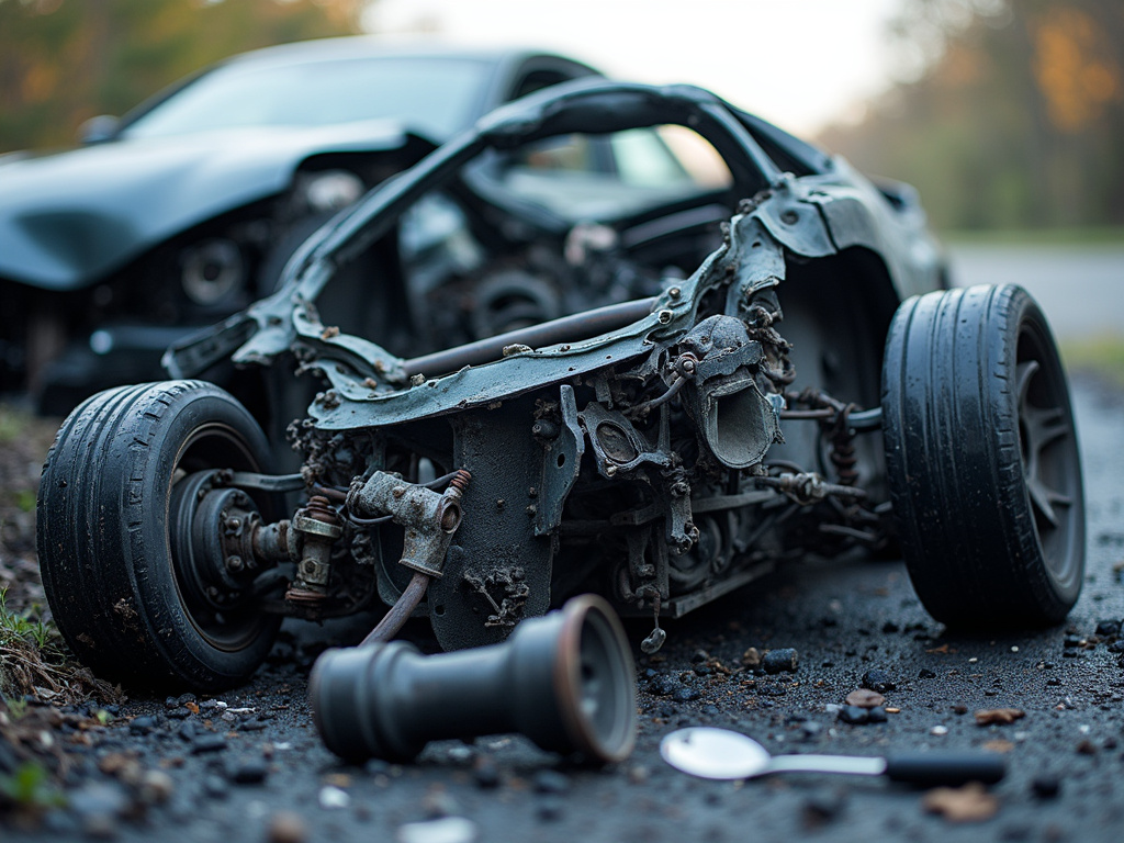 Car crash wreckage — accident lawyer phoenix