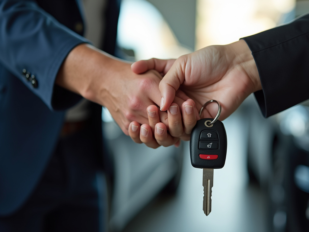 Car keys handoff — car title loans