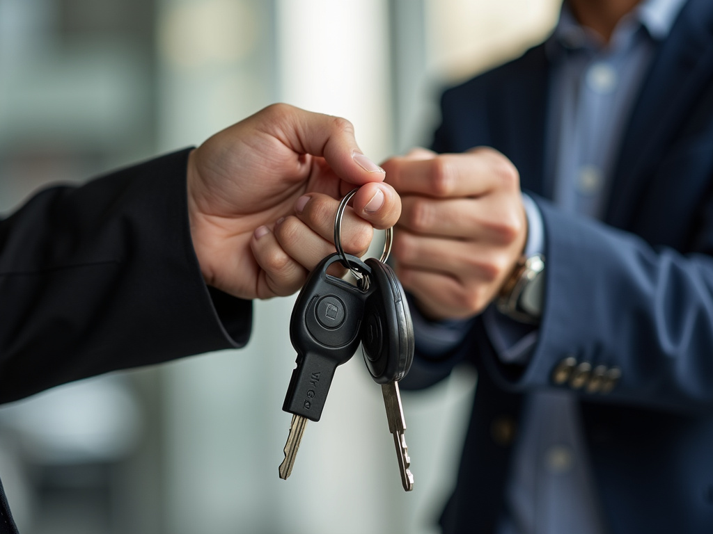 Car keys handoff — car title loans
