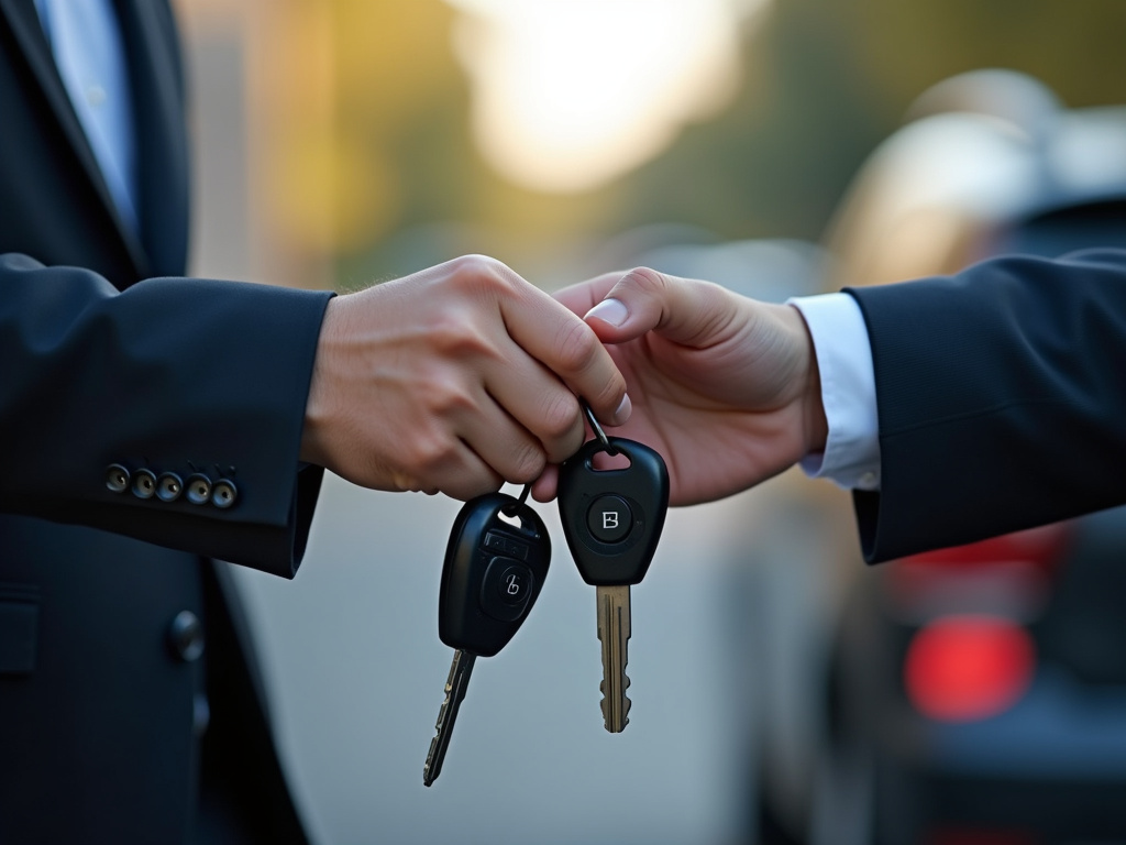 Car keys handoff — car title loans