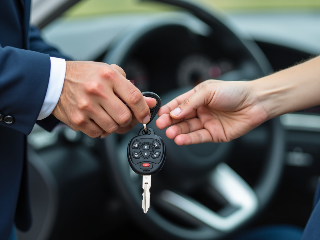 Car keys handoff — car title loans
