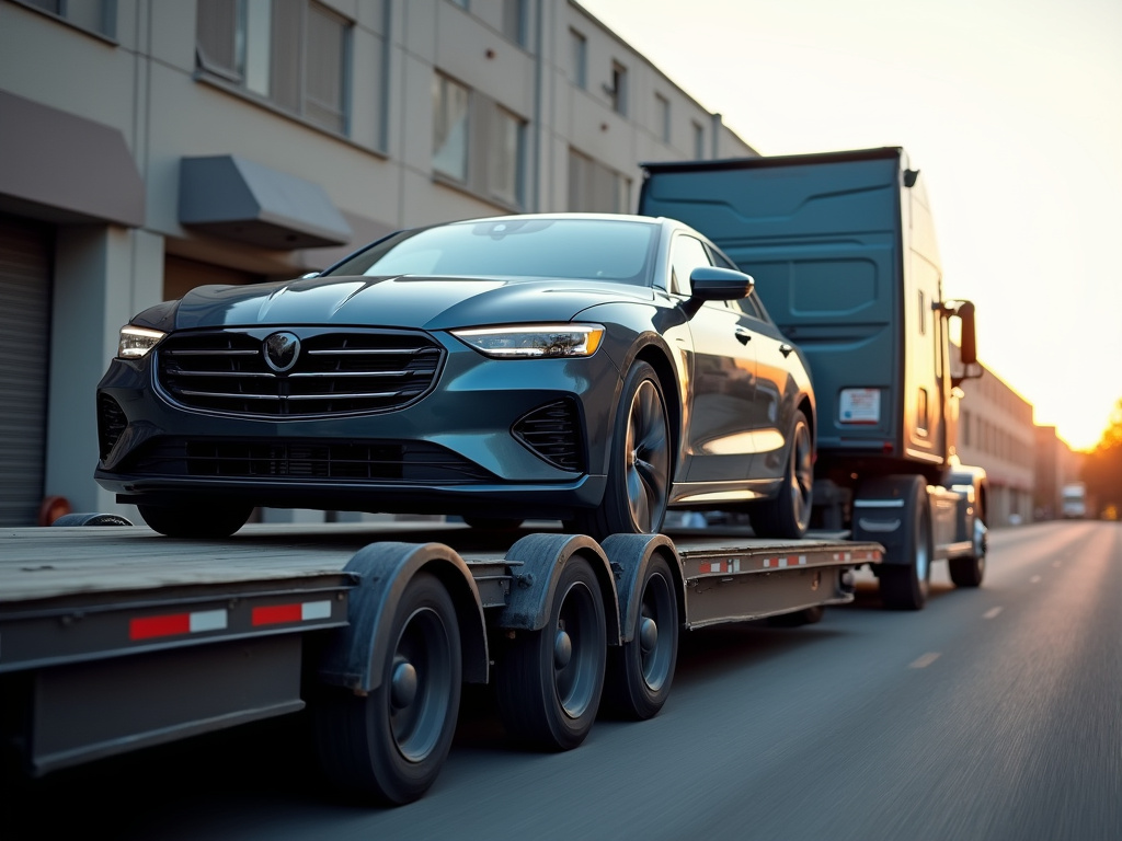 Car on trailer — car shipping company