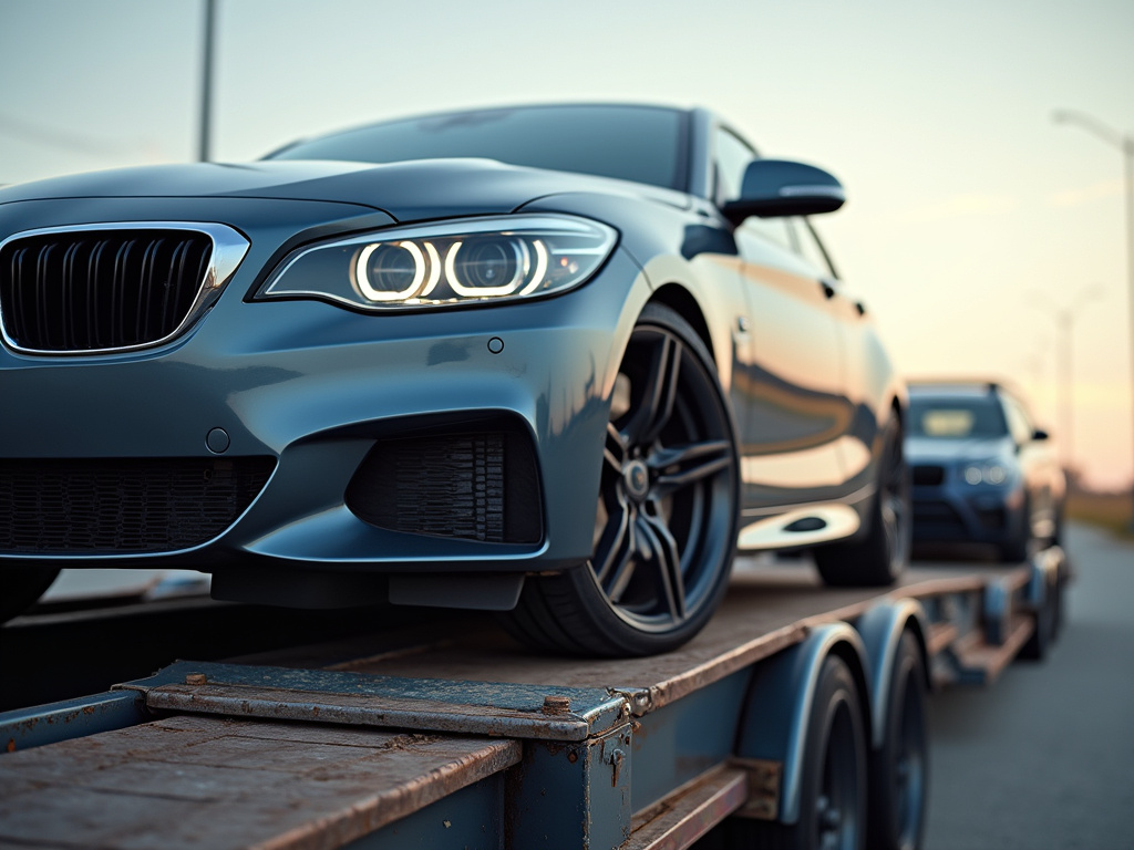 Car on trailer — car shipping company
