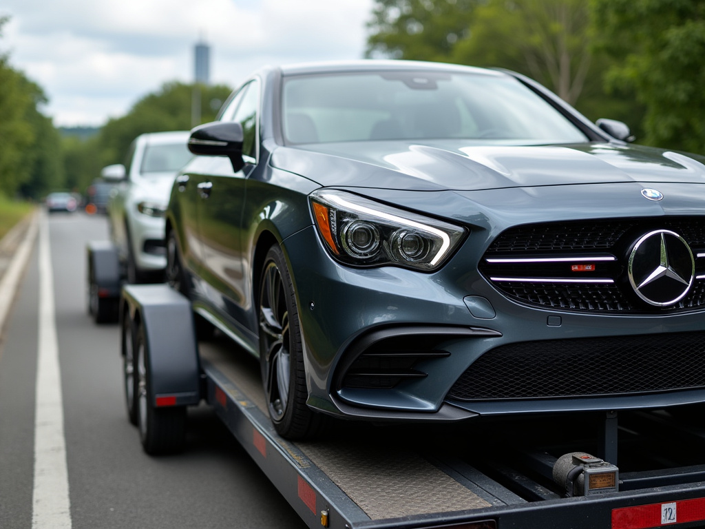 Car on trailer — car shipping company