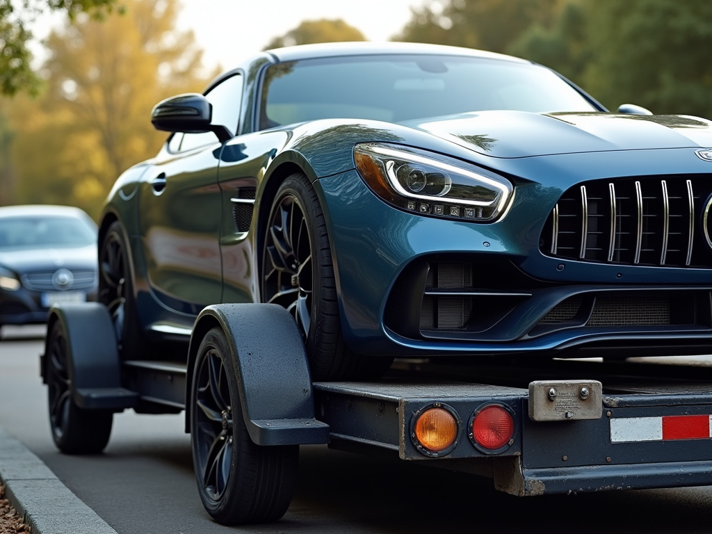 Car on trailer — car shipping company