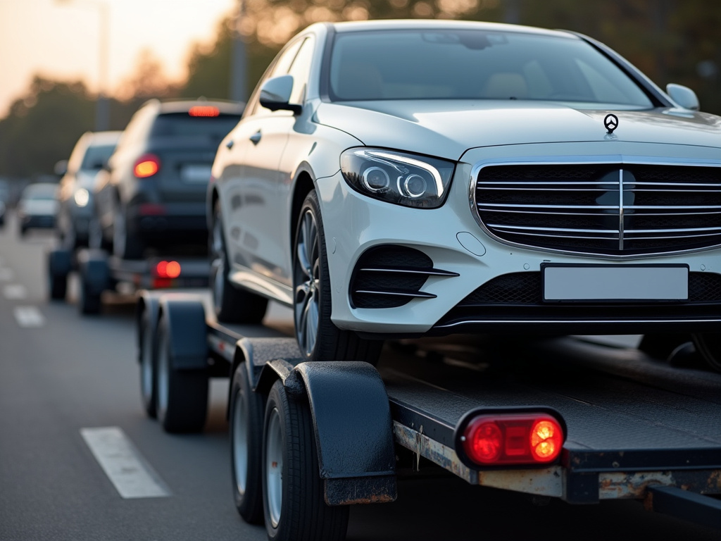 Car on trailer — car shipping Mississippi