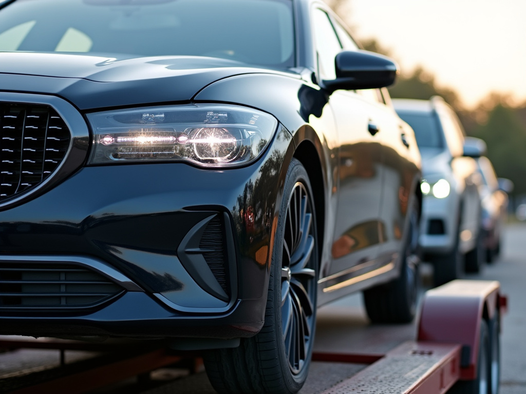 Car on trailer — car shipping Mississippi