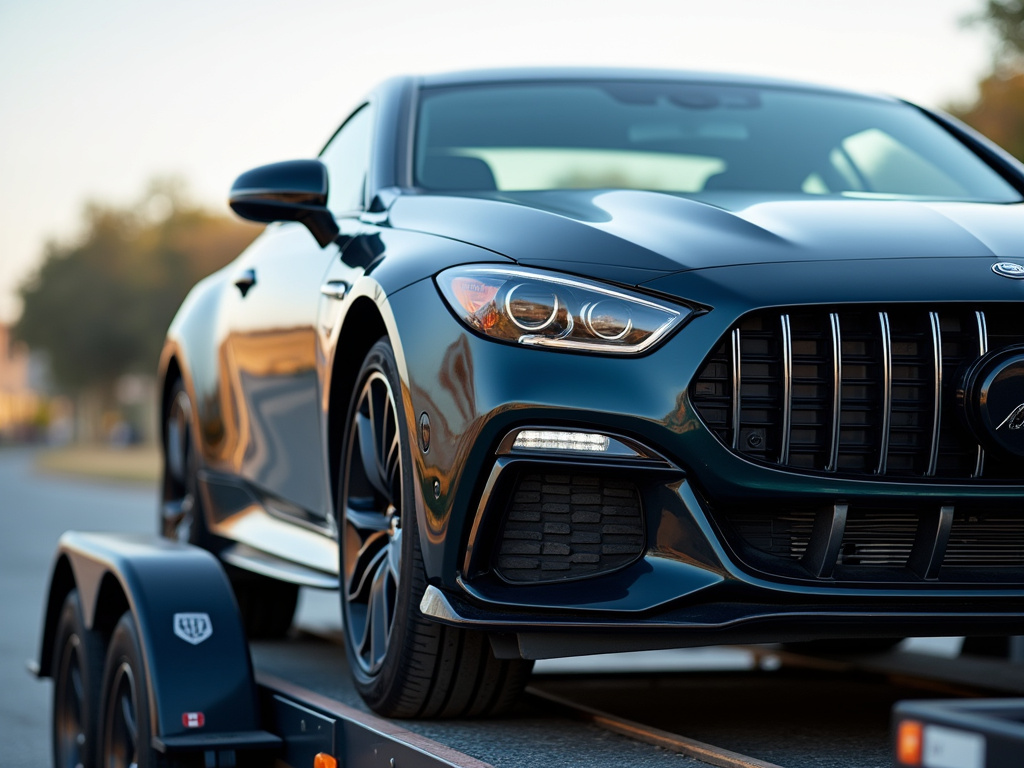 Car on trailer — car shipping Mississippi