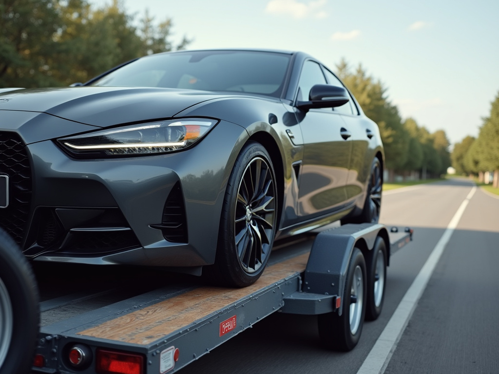 Car on trailer — car shipping Ohio