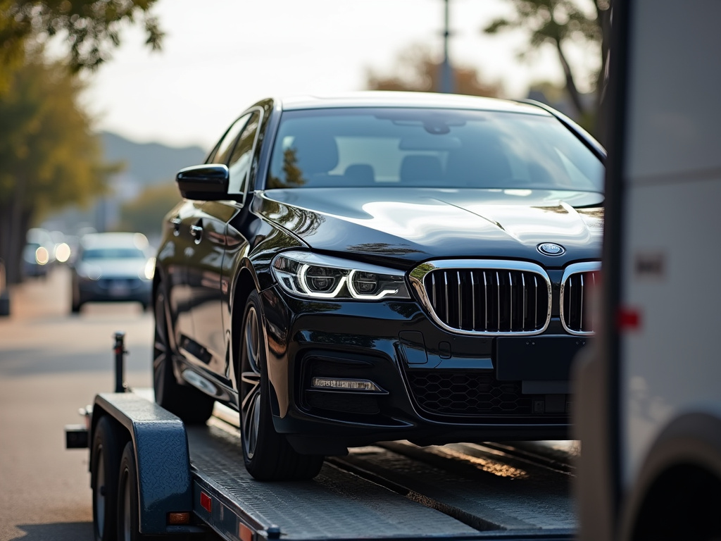 Car on trailer — car shipping Ohio