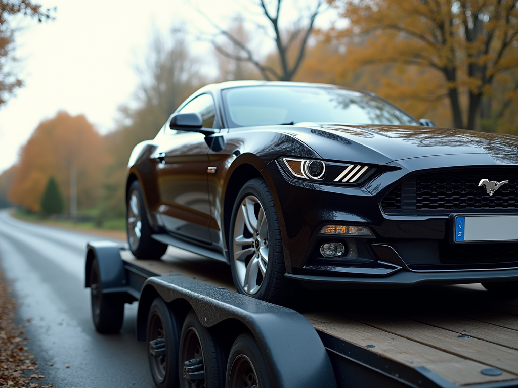 Car on trailer — car shipping Ohio