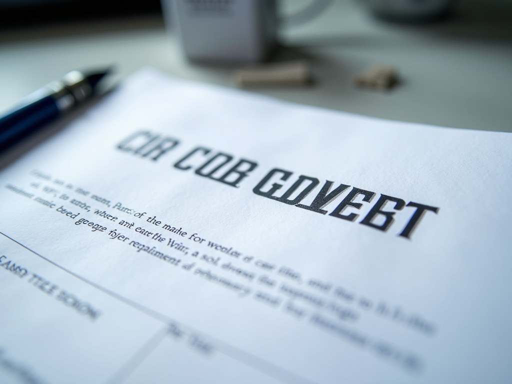 Car title document — car title loans