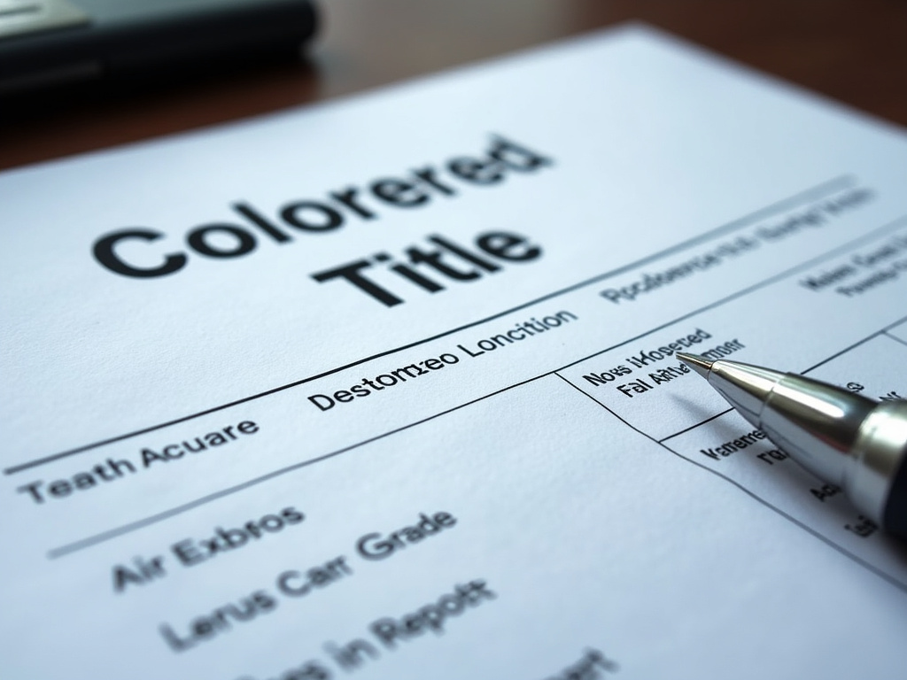 Car title document — car title loans