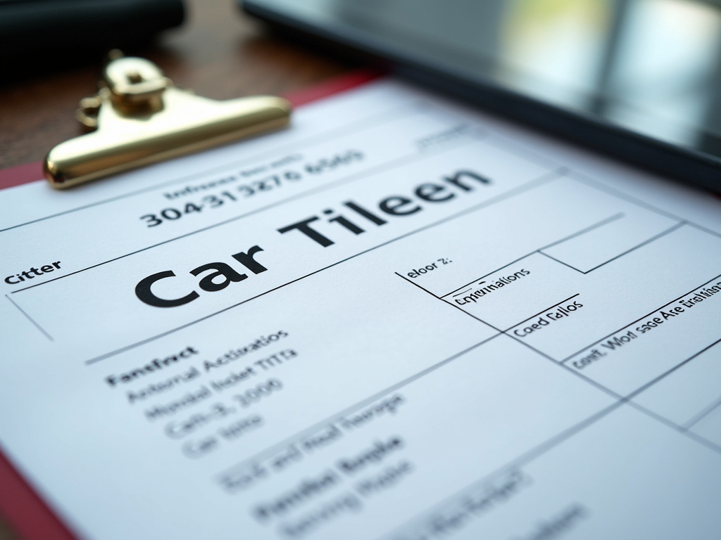 Car title document — New Jersey title loans
