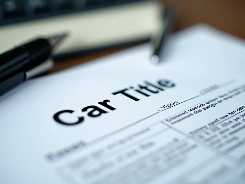 Car title document — title loans kansas