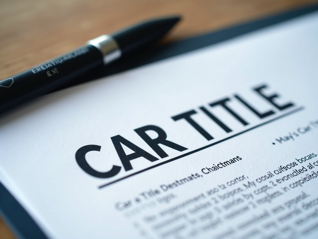 Car title document — title loans kansas
