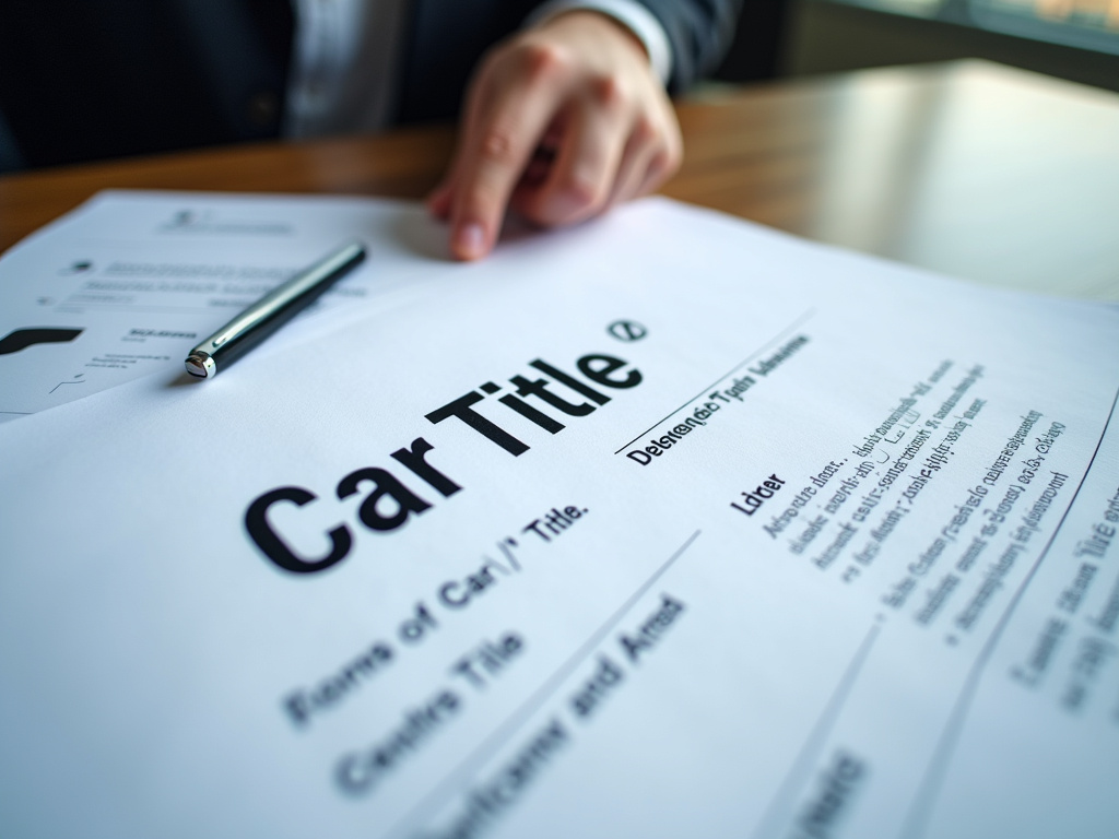 Car title document — title loans kansas