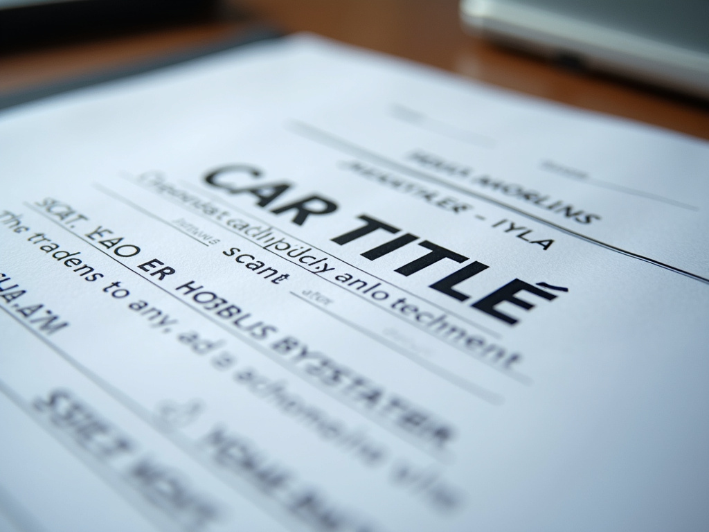Car title document — title loans kansas