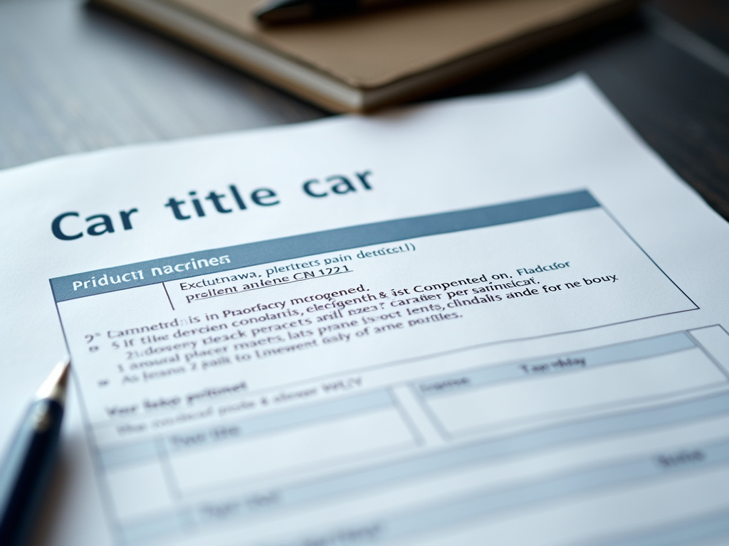 Car title document — title loans kansas