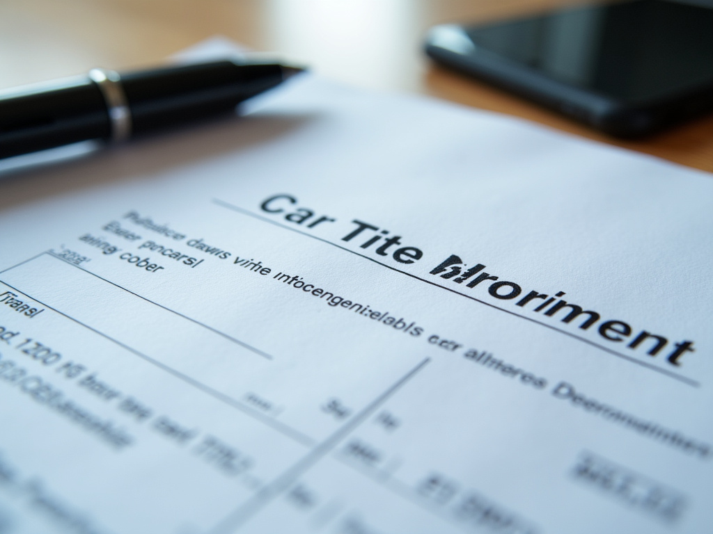 Car title document — title loans massachusetts