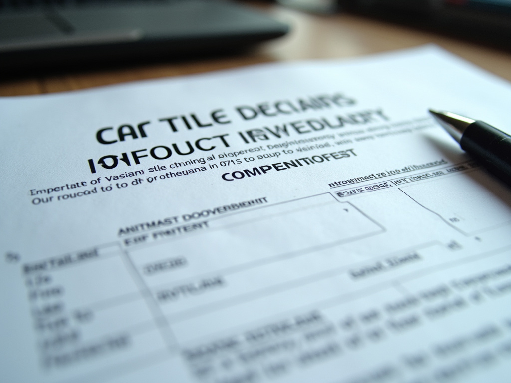 Car title document — title loans tennessee