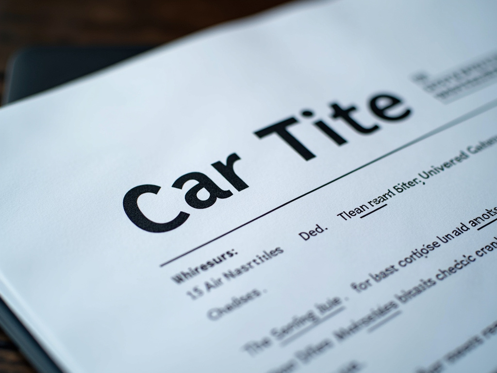 Car title document — title loans washington
