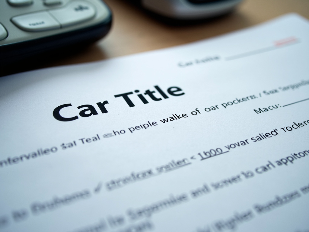 Car title document — title loans washington