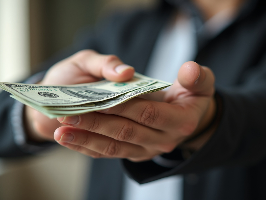 Cash handoff — car title loans