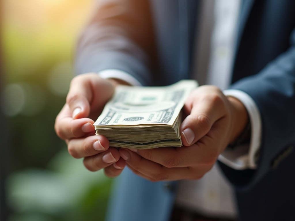 Cash handoff — car title loans