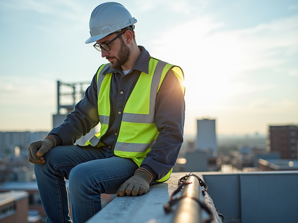 Contractor on rooftop — roofing dacula ga