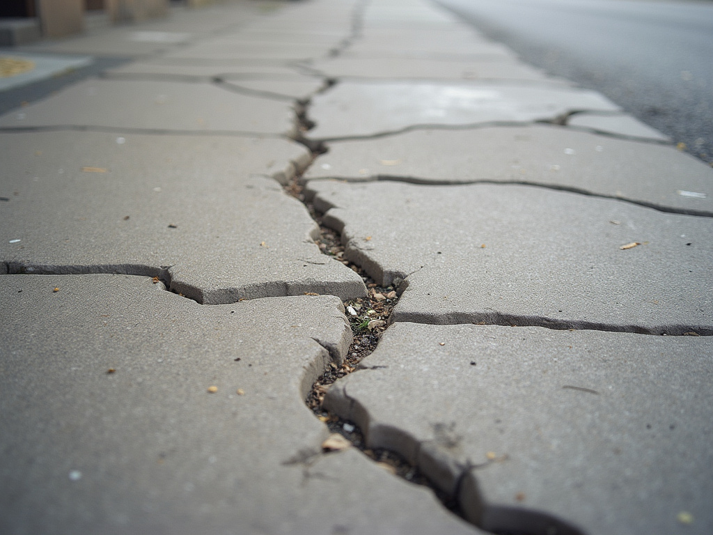 Cracked sidewalk — slip and fall lawyer phoenix