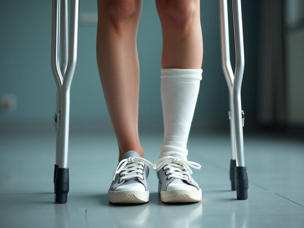 Crutches and cast — slip and fall lawyer phoenix