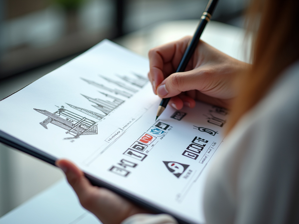 Designer sketching logos — BlckPanda Creative