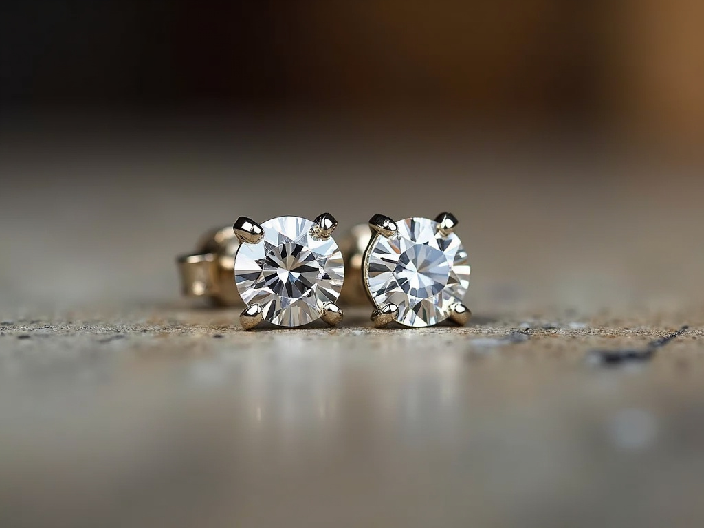 Diamond stud earrings — lab grown diamonds