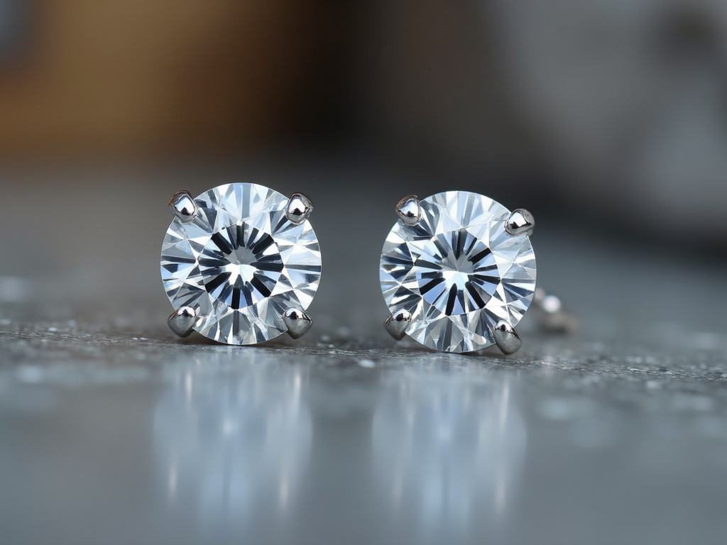 Diamond stud earrings — lab grown diamonds