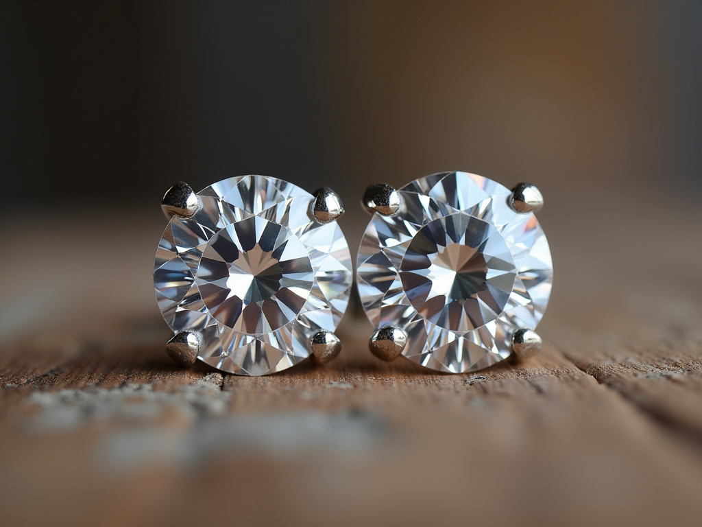 Diamond stud earrings — lab grown diamonds
