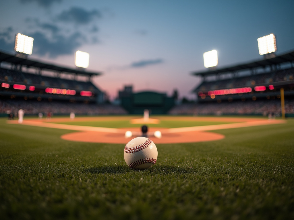 Evening baseball game — sports field solar lighting