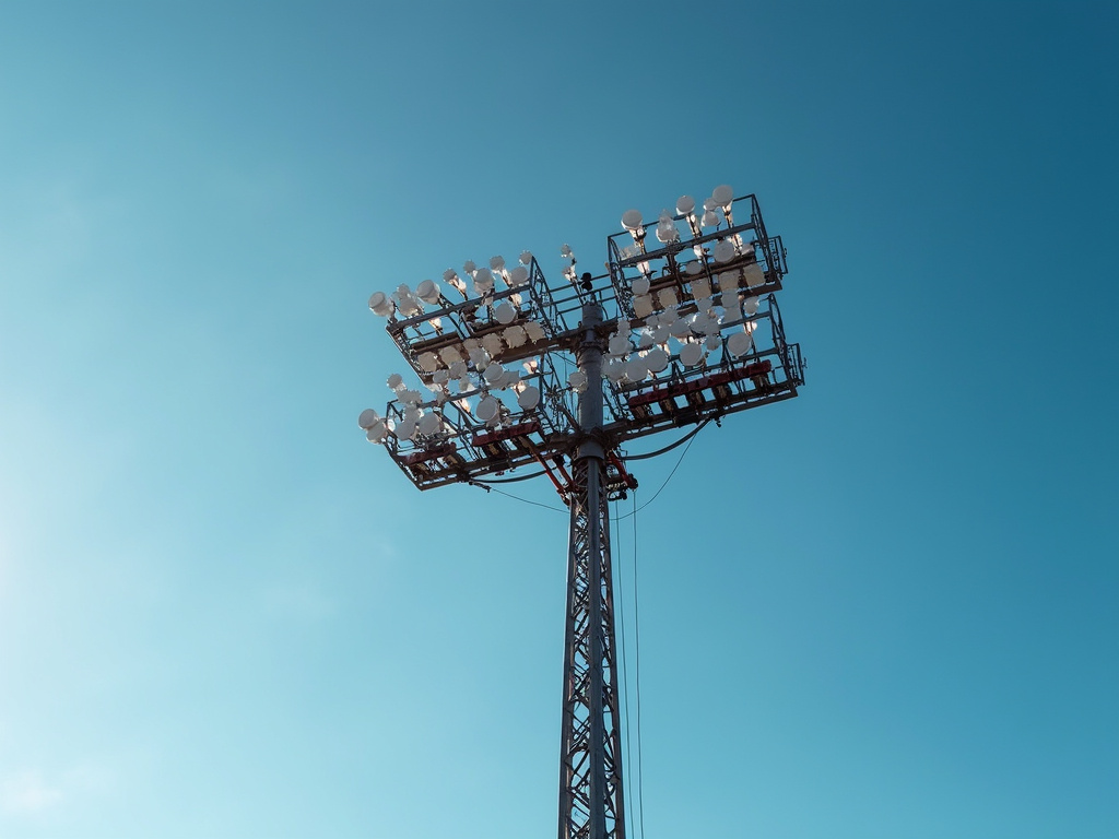 Floodlight tower — sports field solar lighting