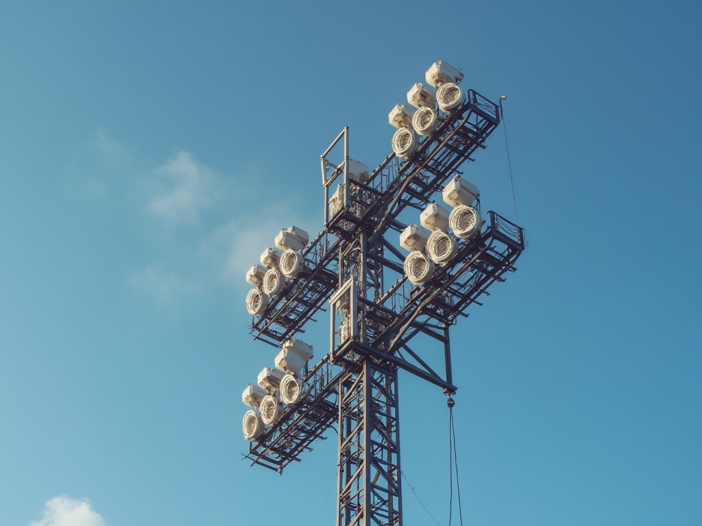 Floodlight tower — sports field solar lighting