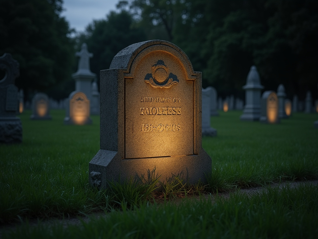 Illuminated headstone — solar monument light