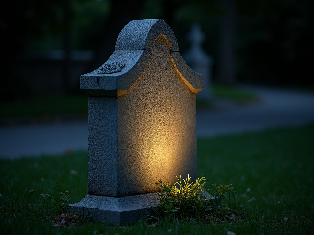 Illuminated headstone — solar monument light